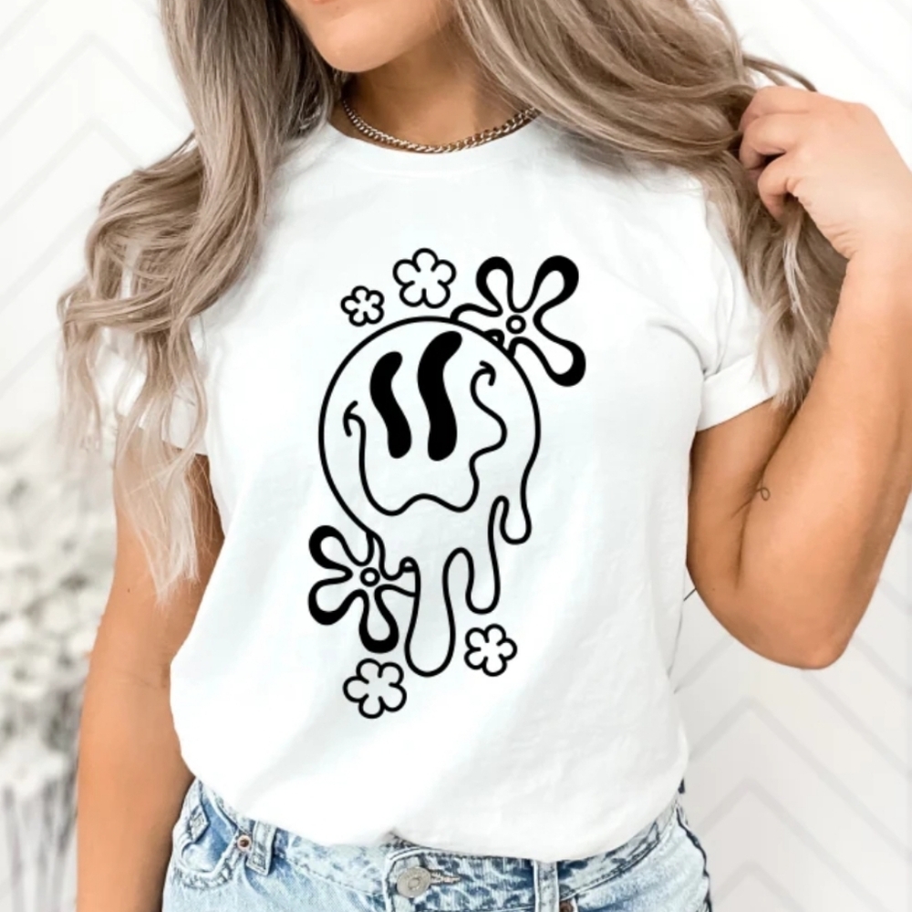 Custom Melting Smile Face T-Shirt
